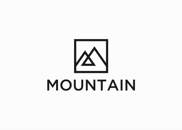 mountain logo design vector silhouette illustration on white background