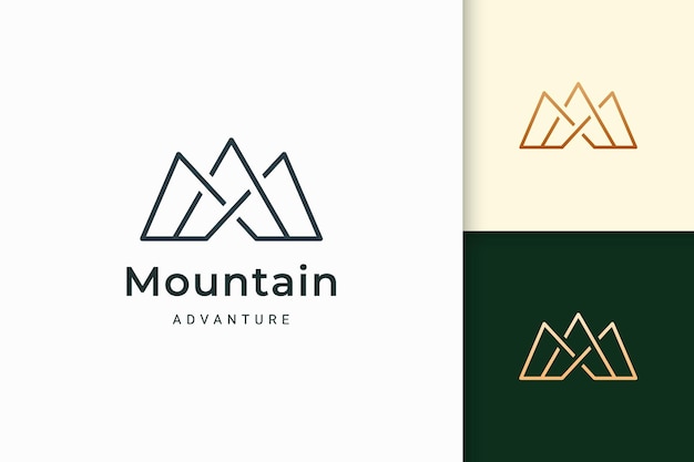 Mountain logo for hiking or climbing represent adventure or survival