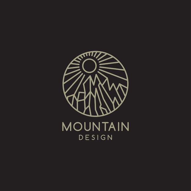 Mountain logo icon design template flat vector