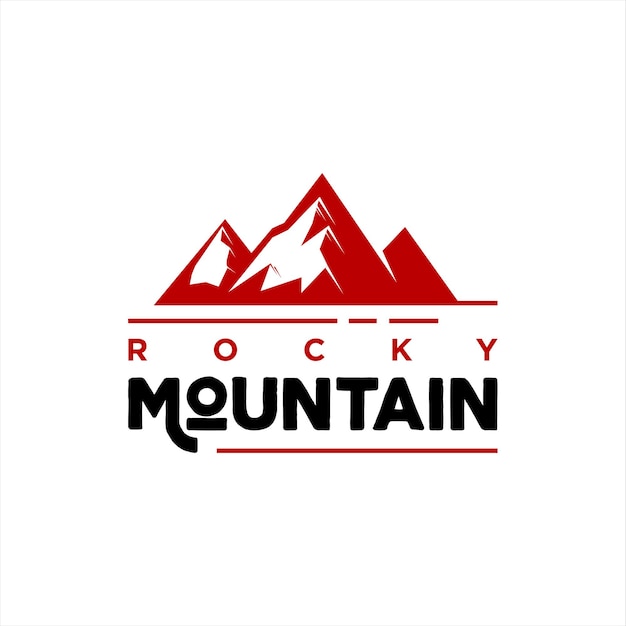 mountain logo modern red badge