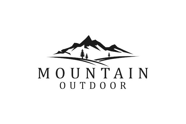 Mountain logo outdoor adventure wildlife pine tree forest design hiking exploration