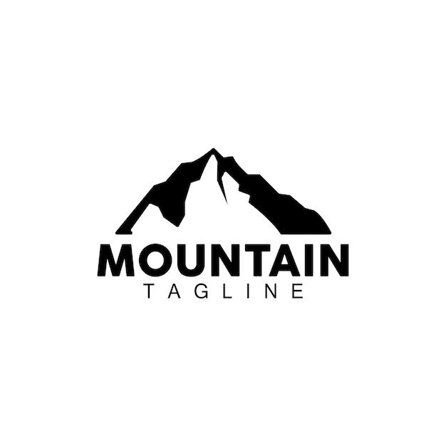 Mountain Logo Simple Silhouette Design Nature Landscape Vector Icon Illustration Template