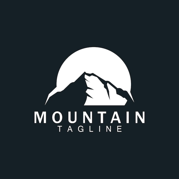 Mountain Logo Simple Silhouette Design Nature Landscape Vector Icon Illustration Template