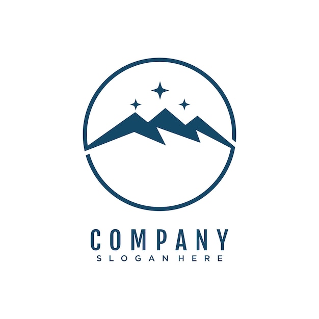 Mountain logo template icon illustration design