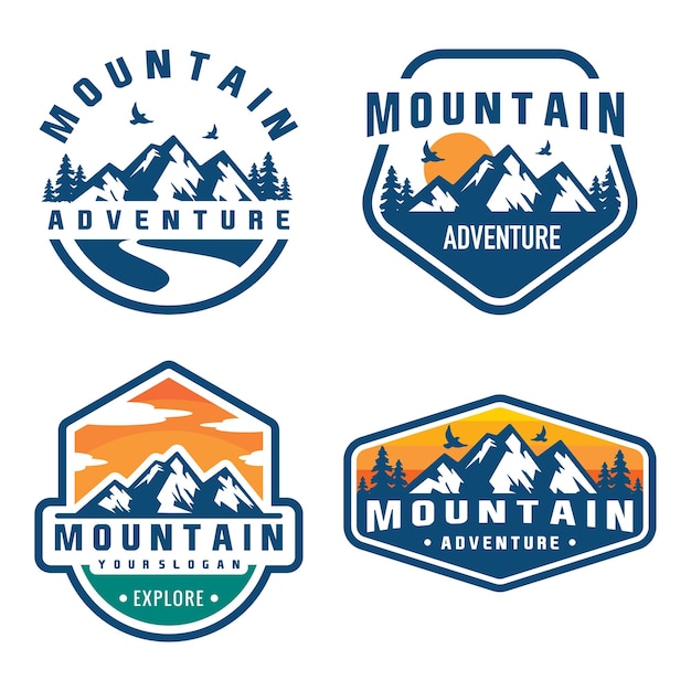 Mountain logo vector badge compilation