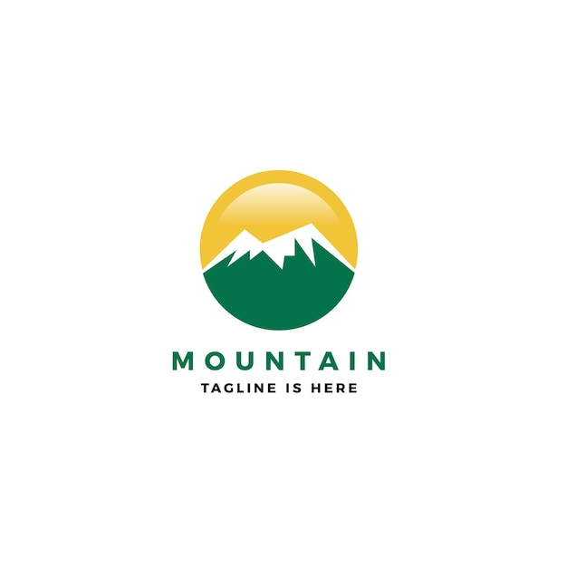 Mountain logo vector icon illustration