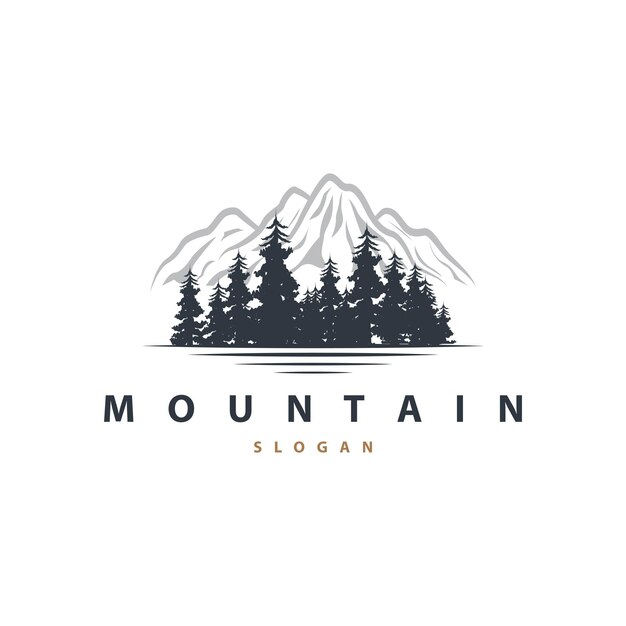 Mountain Nature Landscape Logo Simple Minimalist Design Vector Illustration Symbol Template