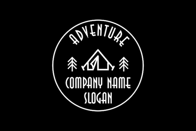 Mountain Nature with Circle Vintage adventure logo