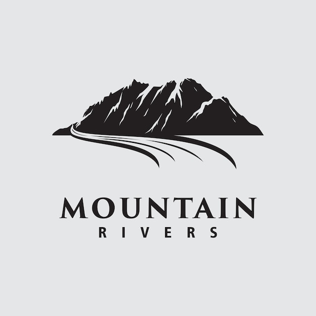 Mountain Nature with River Logo design