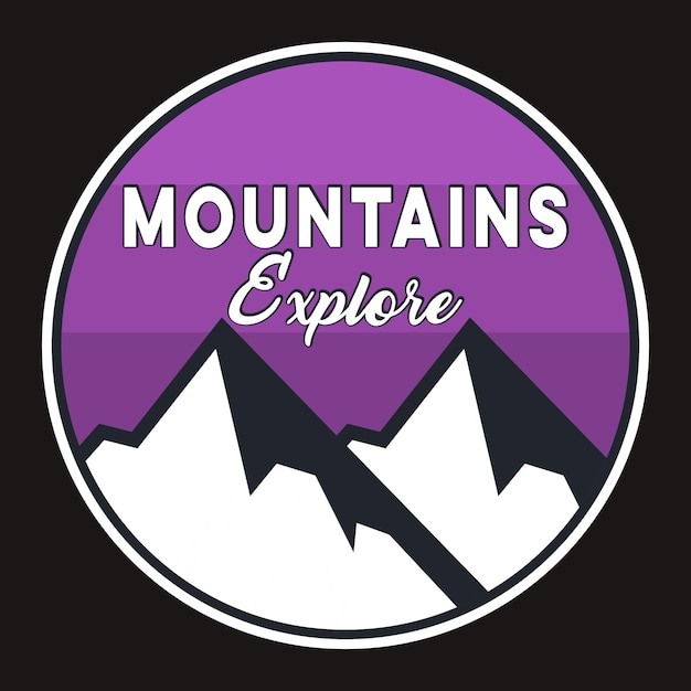 Mountain Outdoor Adventure Label Vector Illustration Retro Vintage Badge Sticker And T-shirt De