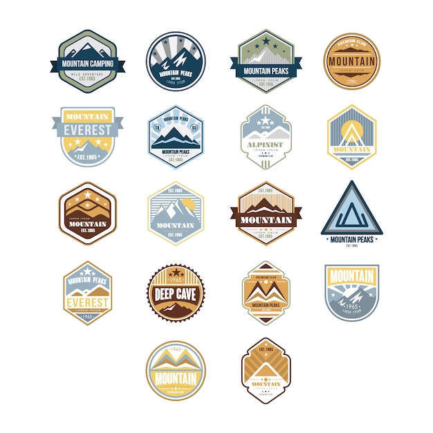 Mountain and Outdoor Adventure Vintage Emblems