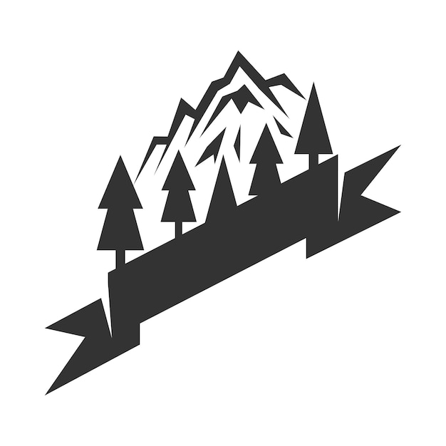 Mountain and outdoor adventures logo template Icon Illustration Brand Identity