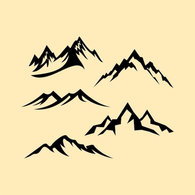 Mountain Outline Silhouette Element Vector