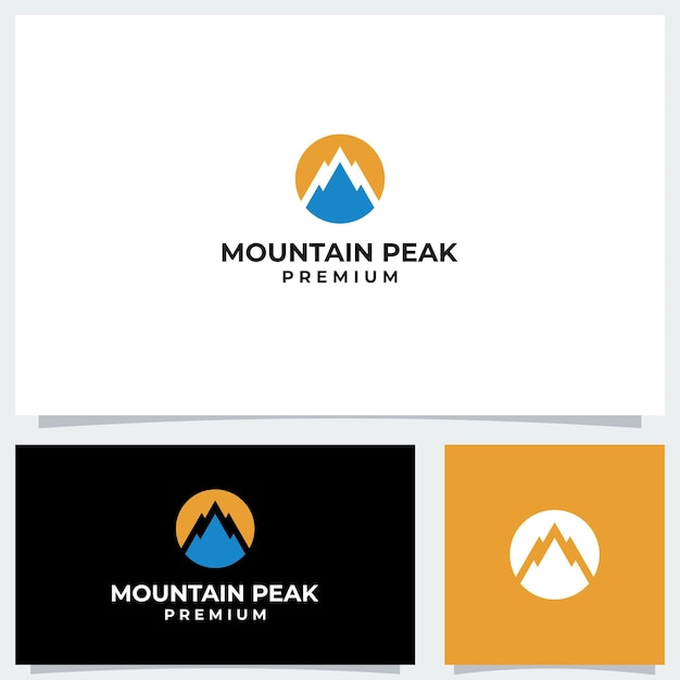 Mountain peak logo design vector