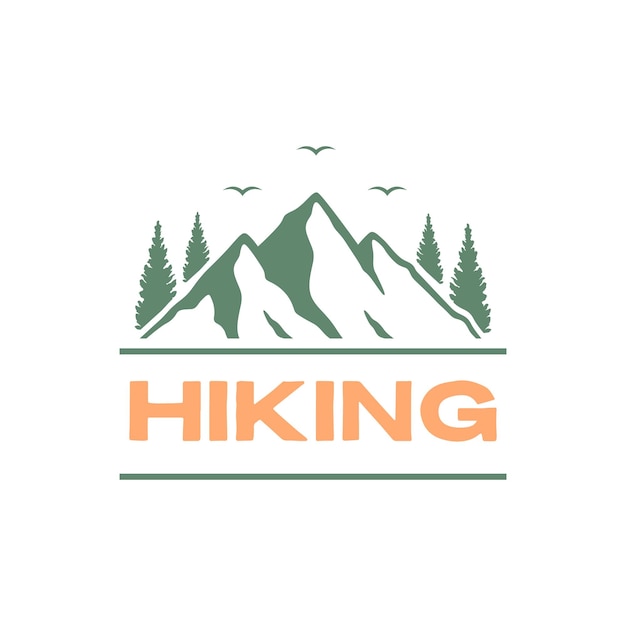 Vector mountain peak outdoor logo design vector