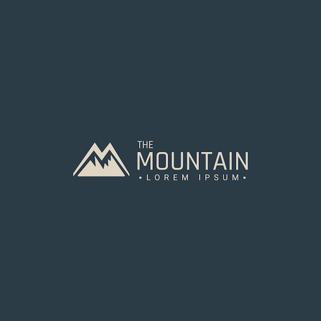 Mountain peak summit logo design Outdoor hiking adventure icon set Alpine wilderness travel symbol