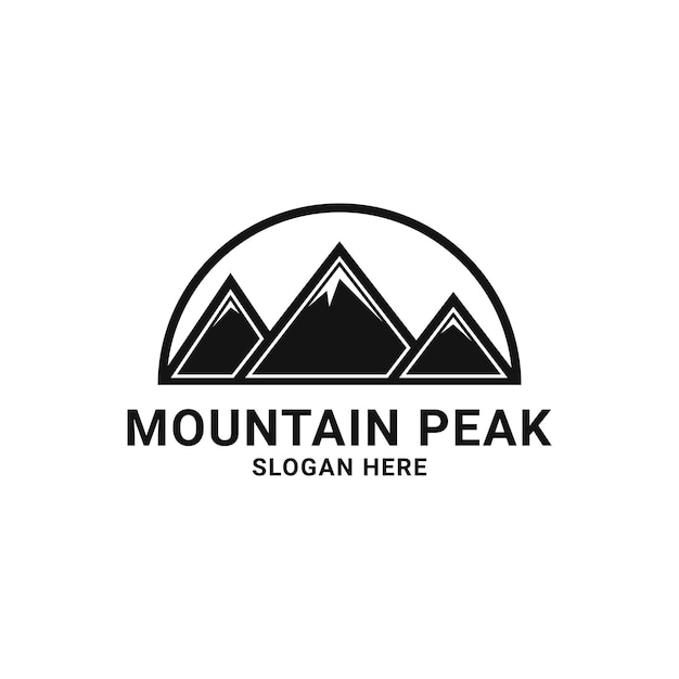 Mountain peak summit logo design Outdoor hiking adventure logo design idea