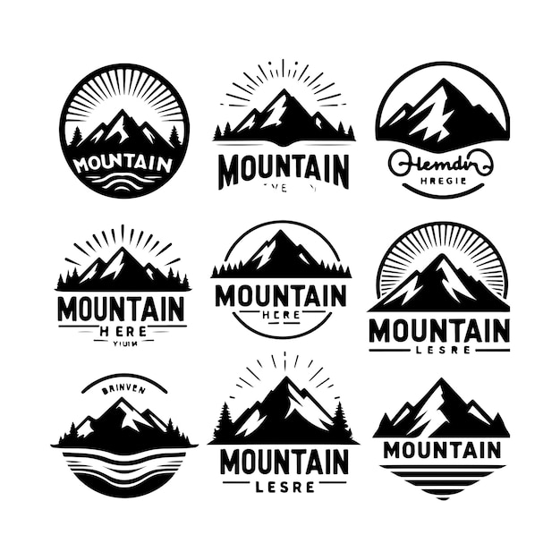 Vector mountain peak vector logo design mountain logo shape silhouettes vector illustration