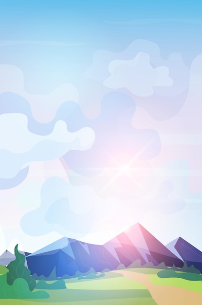 Mountain range sunrise beautiful nature landscape background