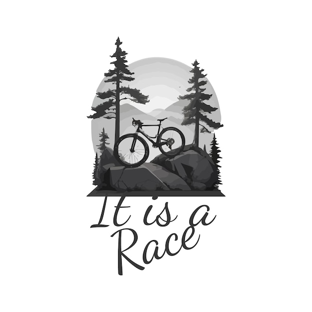 Vector mountain ride t shirt design