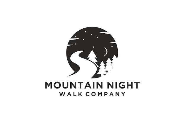 Mountain road vintage logo design