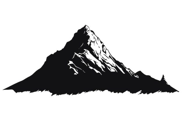 mountain set black silhouettes vector