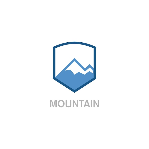 Mountain shield logo vector image