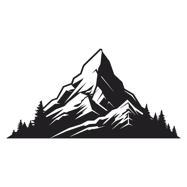 mountain silhouette icon vector