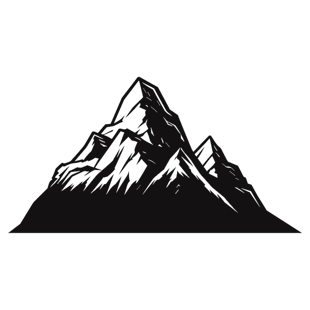 mountain silhouette icon vector