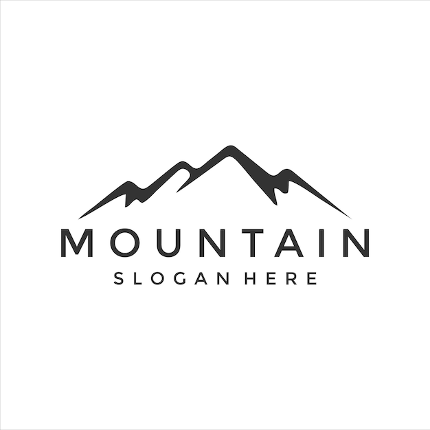 the mountain silhouette logo design vector