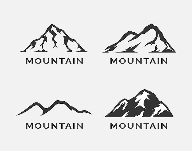 Mountain silhouette logo set design