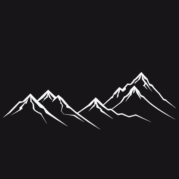 Mountain silhouette vector art landscape illustration