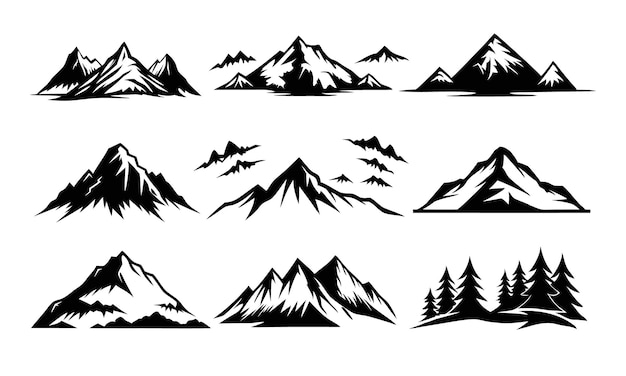 Mountain Silhouette Vector Collection