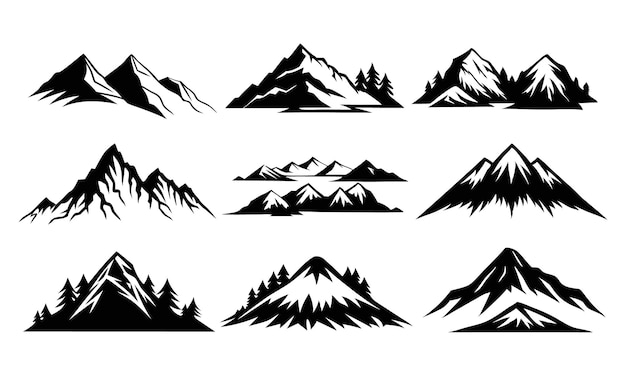 Mountain Silhouette Vector Collection