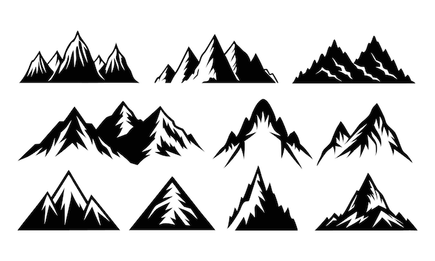 Mountain Silhouette Vector Collection