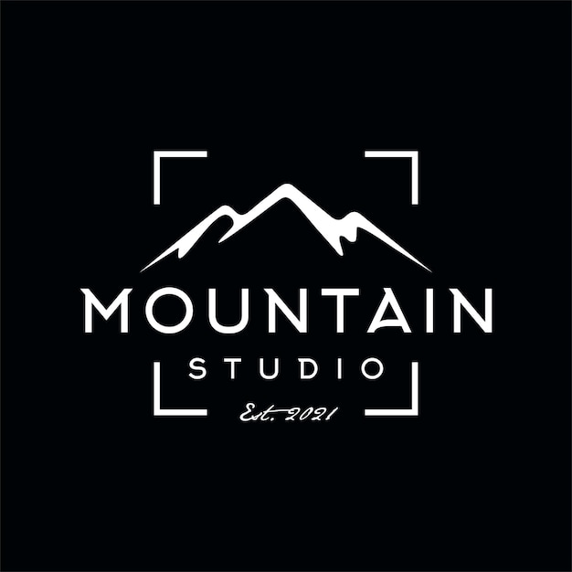 mountain studio logo design vector