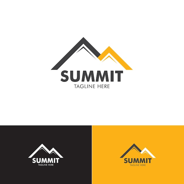 Mountain Summit hiking club logo vector