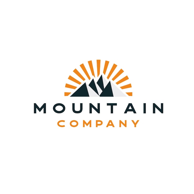 Mountain and Sun Logo Design