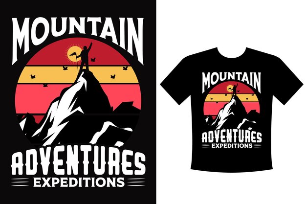 mountain t-shirt design template eps file for mountain vector