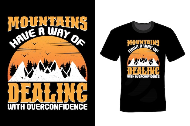 Mountain T shirt design, typography, vintage