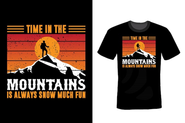 Mountain T shirt design, typography, vintage