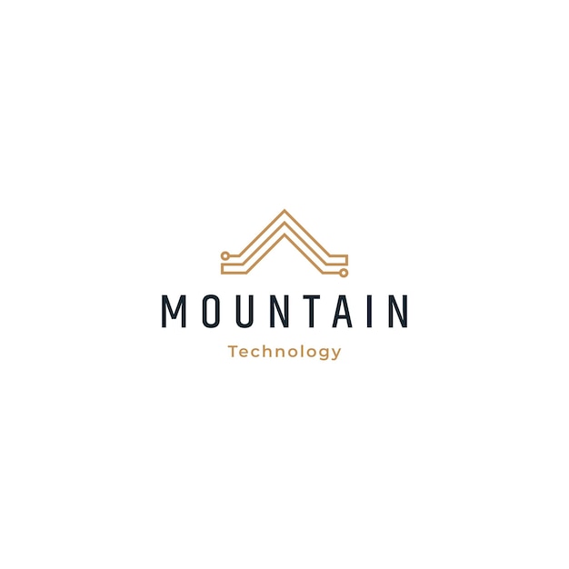 Mountain technology logo icon design template