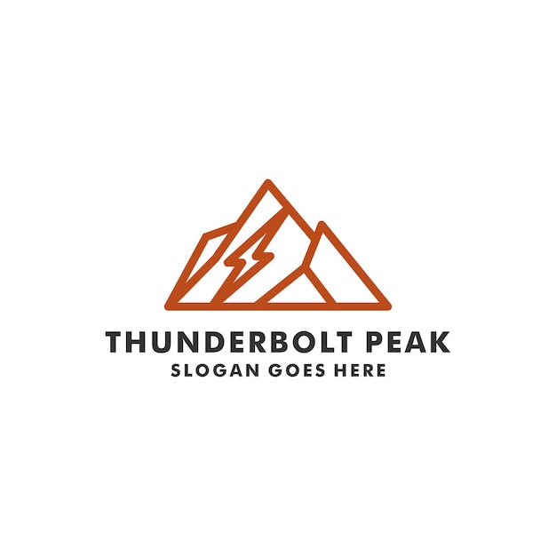 Mountain thunderbolt logo design. electrical icon vector