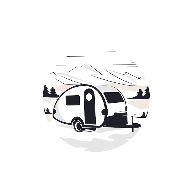 mountain trailer design logo