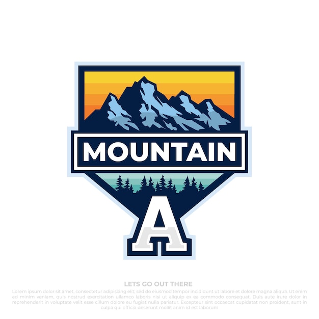 Mountain travel emblems Camping outdoor adventure emblems badges and logo patches Mountain tourism hiking Forest camp labels in vintage style