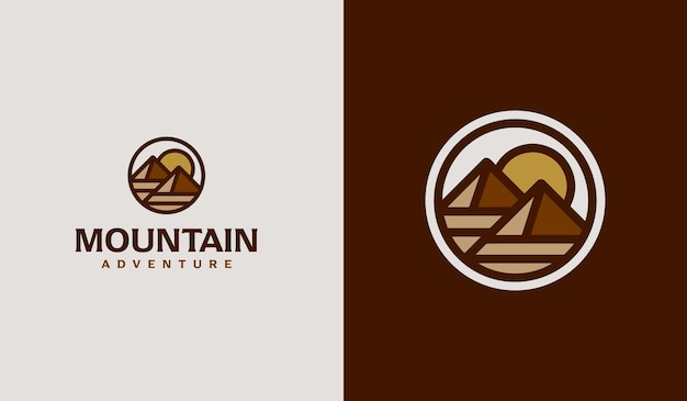 Mountain travel emblems Camping outdoor adventure emblems badges and logo patches Mountain tourism hiking Universal creative premium symbol Vector illustration