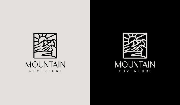 Mountain travel emblems Camping outdoor adventure emblems badges and logo patches Mountain tourism hiking Universal creative premium symbol Vector illustration