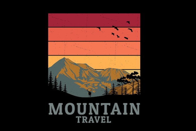 Mountain travel silhouette design