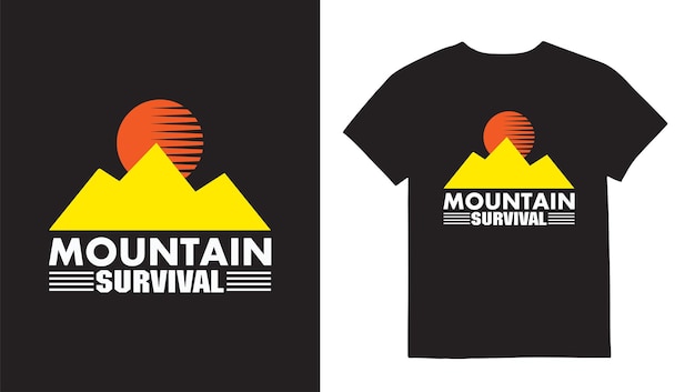 Mountain Typography quotes Tshirt Design print template