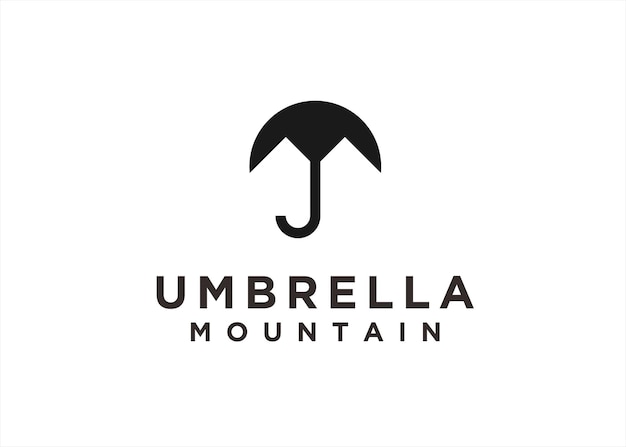 mountain umbrella logo design vector illustration